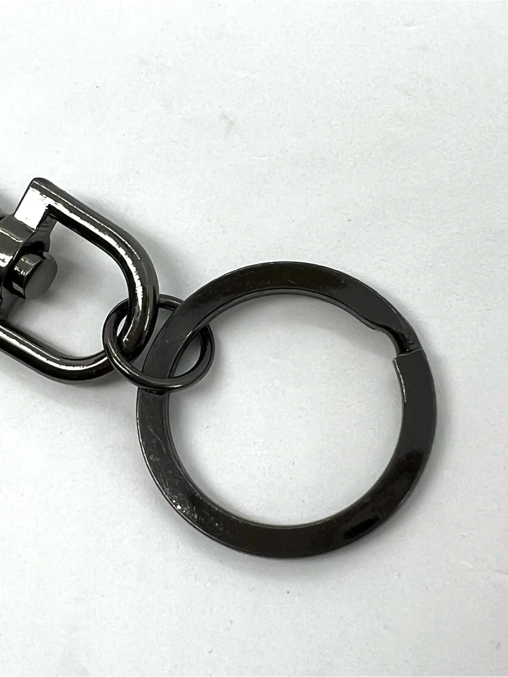 Marc Jacobs Gunmetal Keychain Swivel Lobster Clasp Logo Key Ring Bag Charm